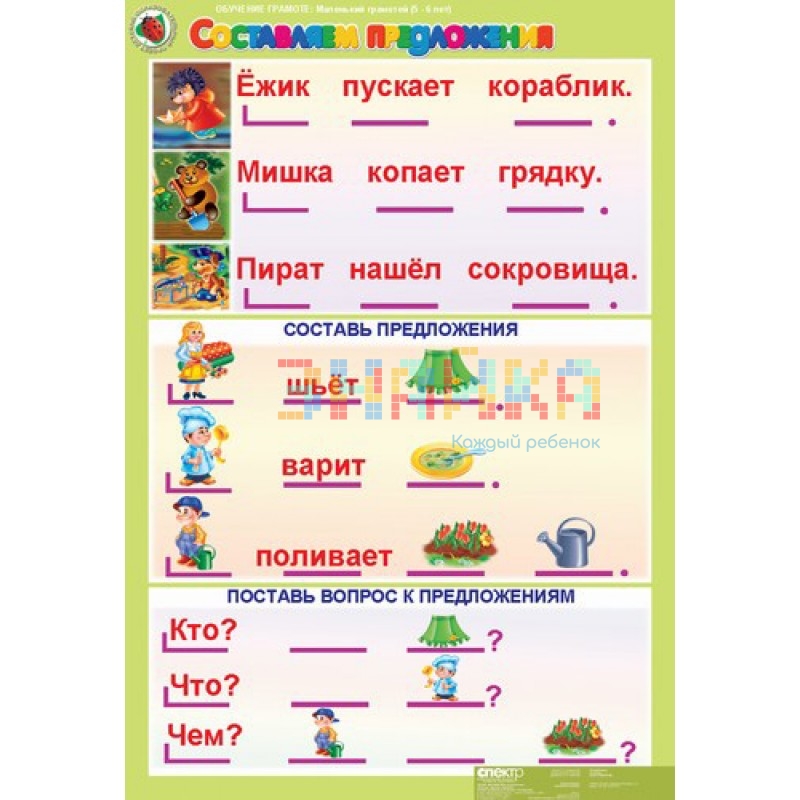 Комплект таблиц. Обучение грамоте 5-6 лет. 